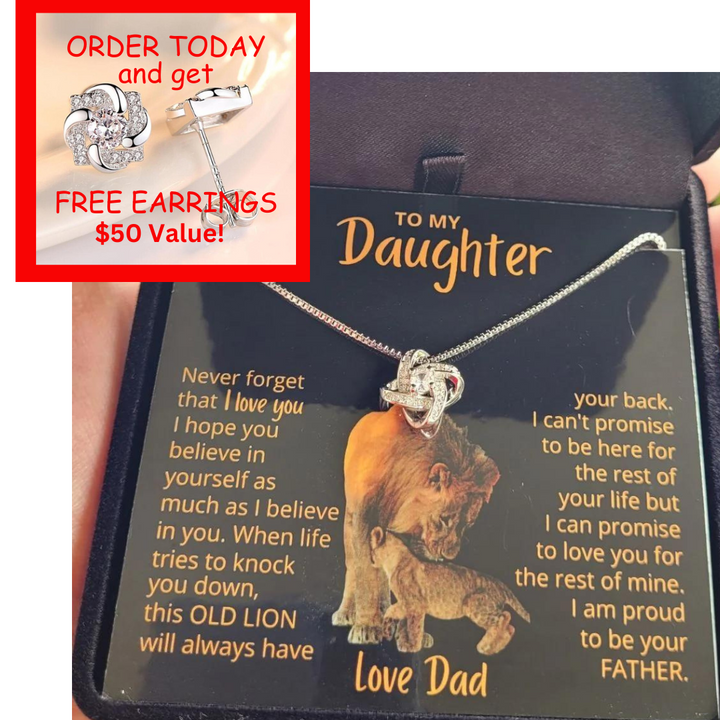 To My Daughter - Never forget - Loveknot Necklace