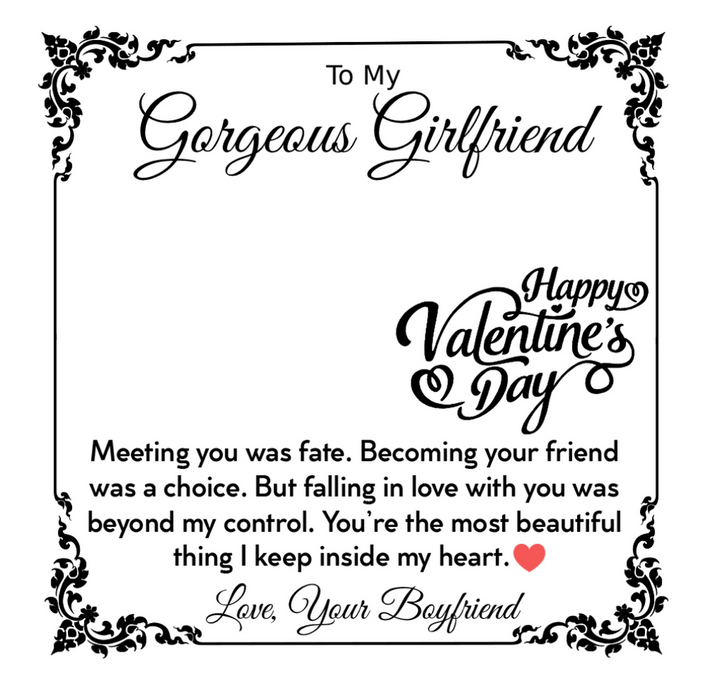 To My Gorgeous Girlfriend - Meeting You Was Fate Valentines Magnetic Necklace