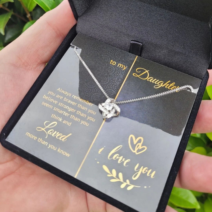 To My Girlfriend, Wife, Fiancée or Soulmate - Your Last Everything - Love Knot Necklace