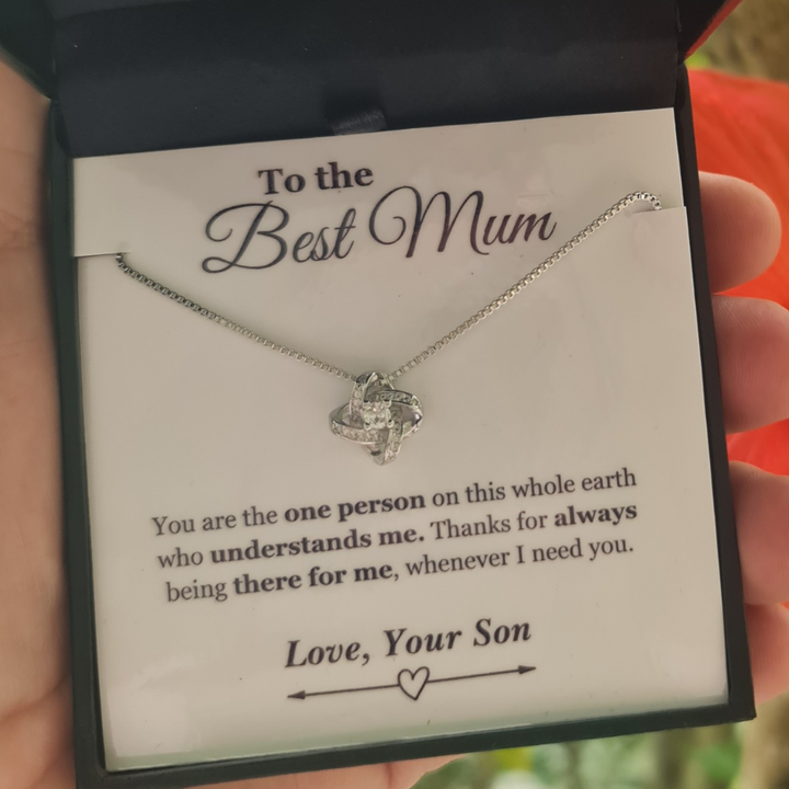 To The Best Mum - One Person - Happy Mother's Day Loveknot Necklace