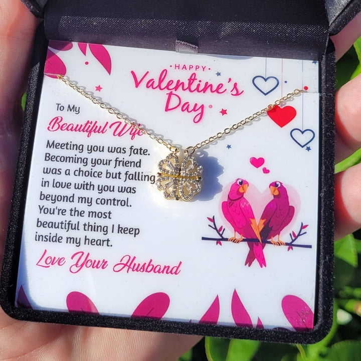 To My Beautiful Wife - Meeting You Was Fate Valentines Magnetic Necklace