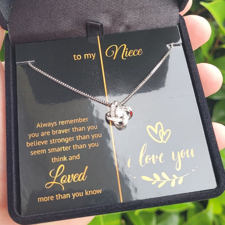 To My Niece - Always Remember - Loveknot Necklace