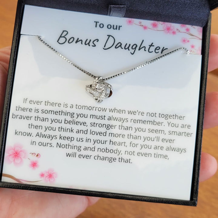 To Our Bonus Daughter - Nothing and nobody - Loveknot Necklace